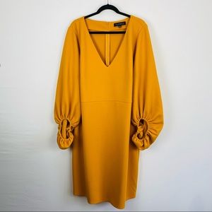 Eloquii Puff Sleeve V Neck Shift Dress